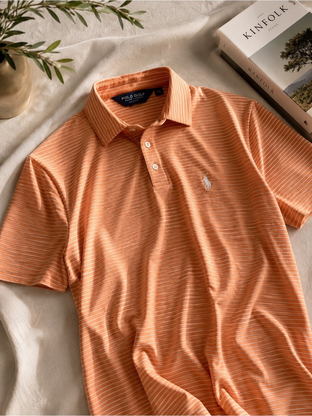 Ralph Lauren Orange Striped Polo